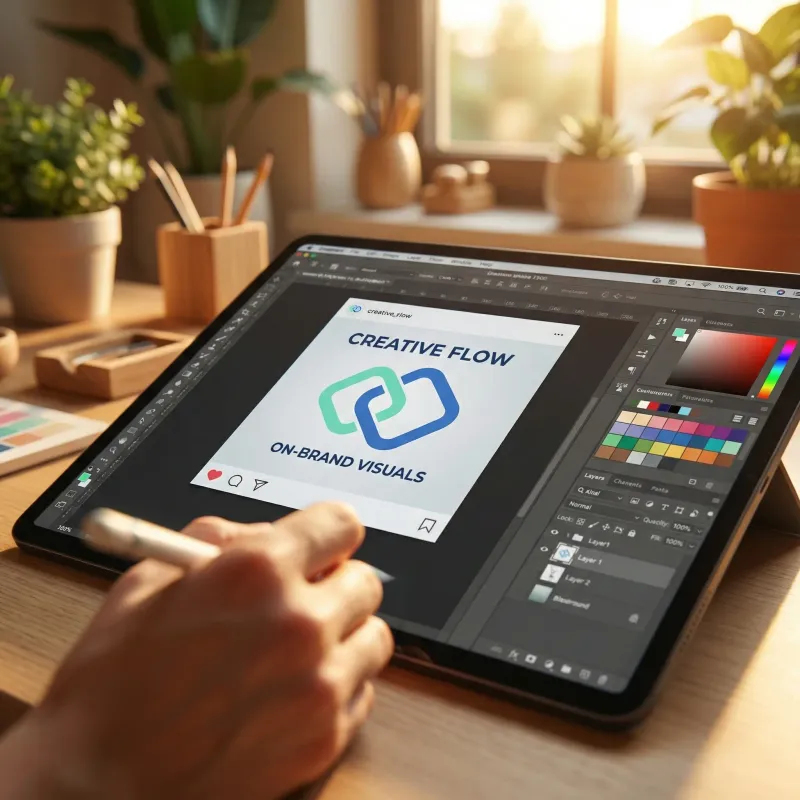 Kreative Content-Erstellung am Laptop